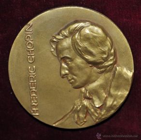 Medallas temáticas: MEDALLA DE FREDERIC CHOPIN. CARTUJA DE VALLDEMOSA. MALLORCA. CALICO DEL AÑO 1965.